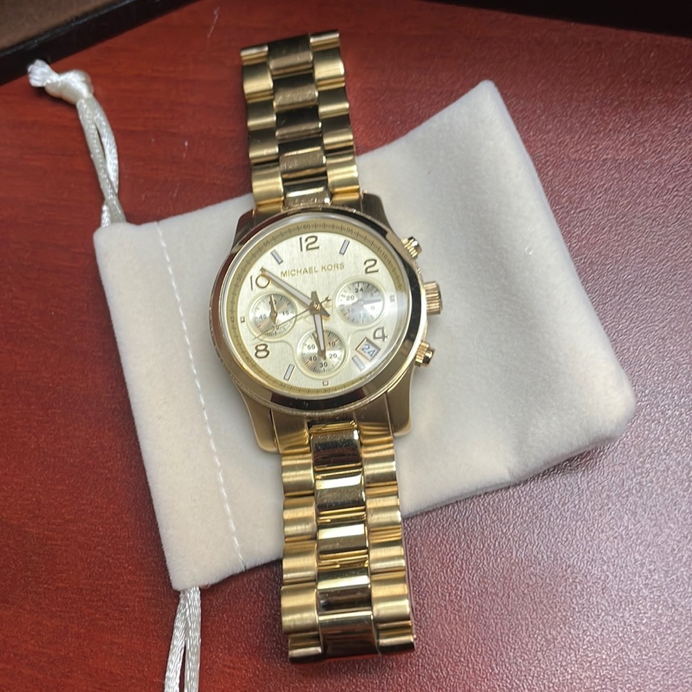 Michael Kors Runway Chronograph Women's Gold Tone Stainless Steel Watch MK5055